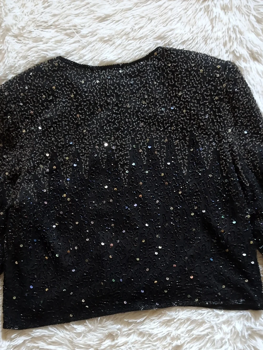 80s Vintage Stenay Iridescent Beaded Hook & Eye Front 100% Silk Jacket Medium